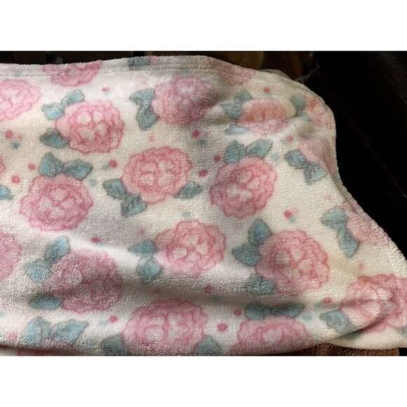 Baby Essentials Vtg Pink Roses Flowers Floral Security Baby Blanket Fleece 30” - Picture 13 of 16